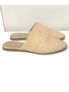 Toms Women’s Slip On Mule Low Stacked  Shoes Size 9.5 Beige Soft Leather